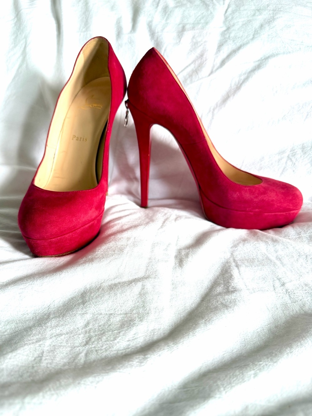 Christian Louboutin Red Suede Zip pump